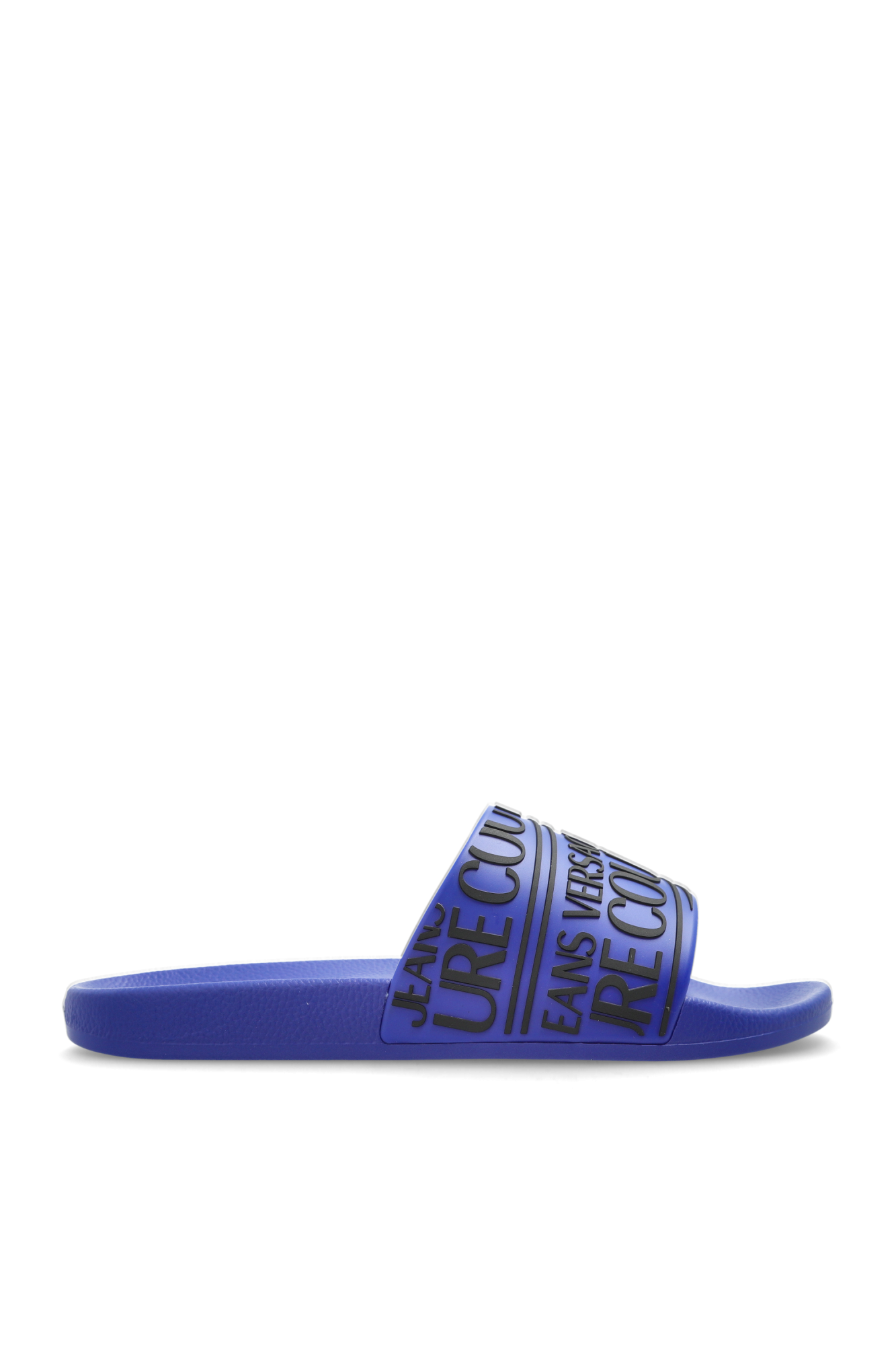 VERSACE JEANS COUTURE☆EMBLEM Pool slides 2色【UK発】 Marineblau Slides mit Logo Versace Jeans Couture - Vitkac